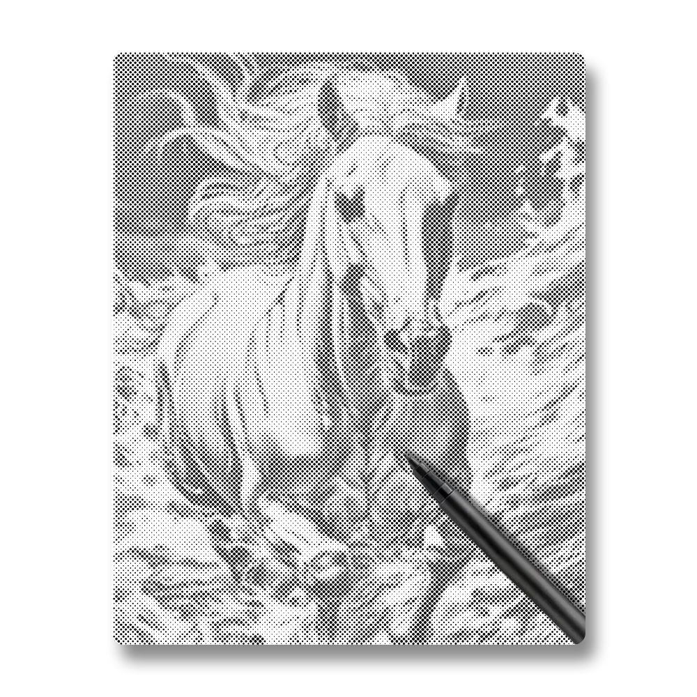 Majestätisk springande häst - prickmålning