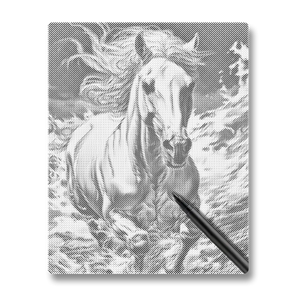 Majestätisk springande häst - prickmålning