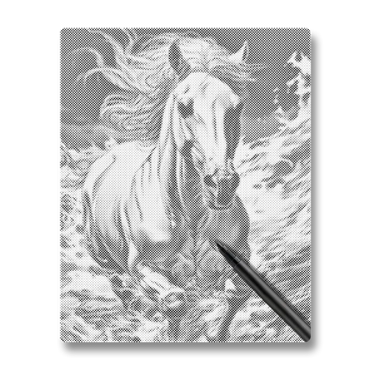 Majestätisk springande häst - prickmålning