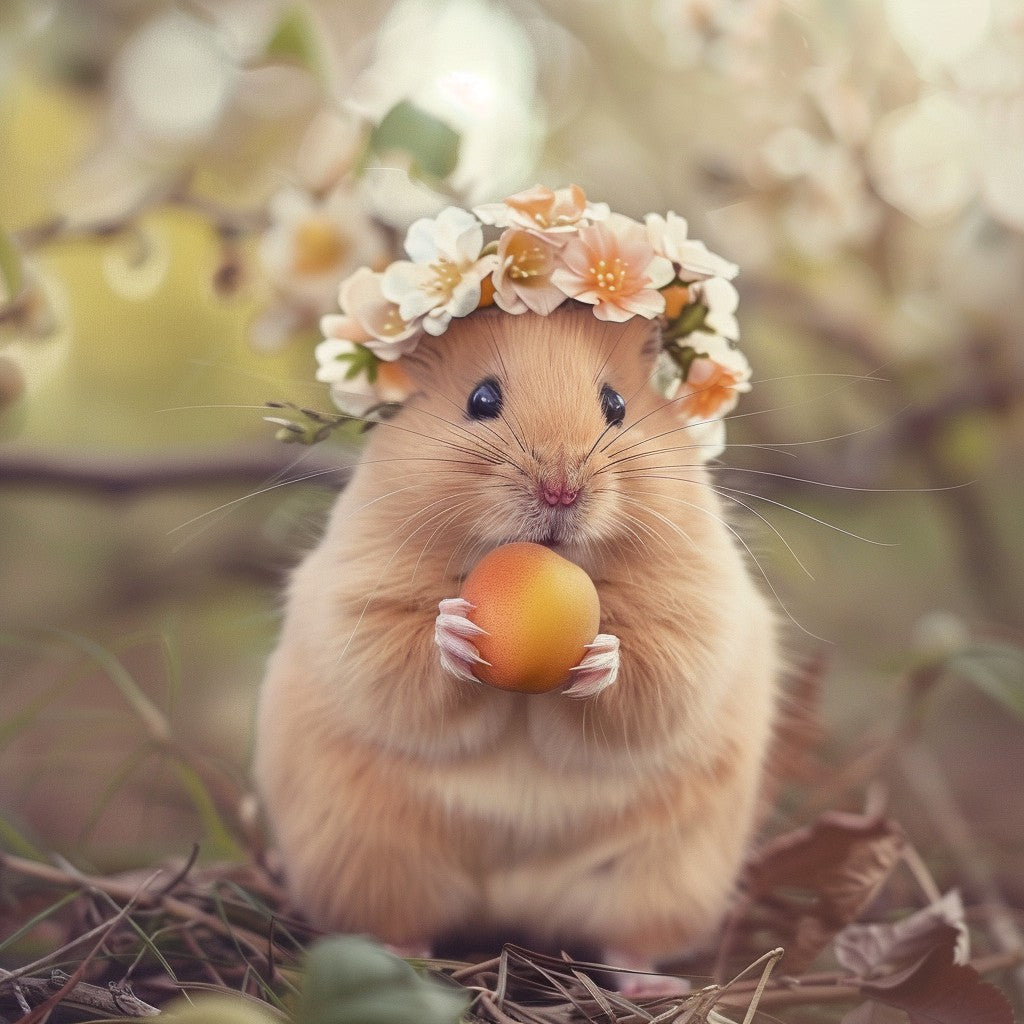 Persikohamster – Diamantmålning