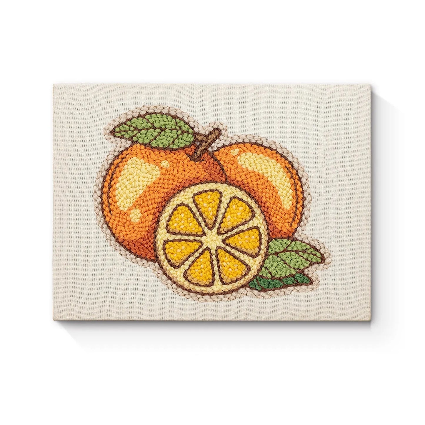 Citrusfrukter – Punch needle-broderi