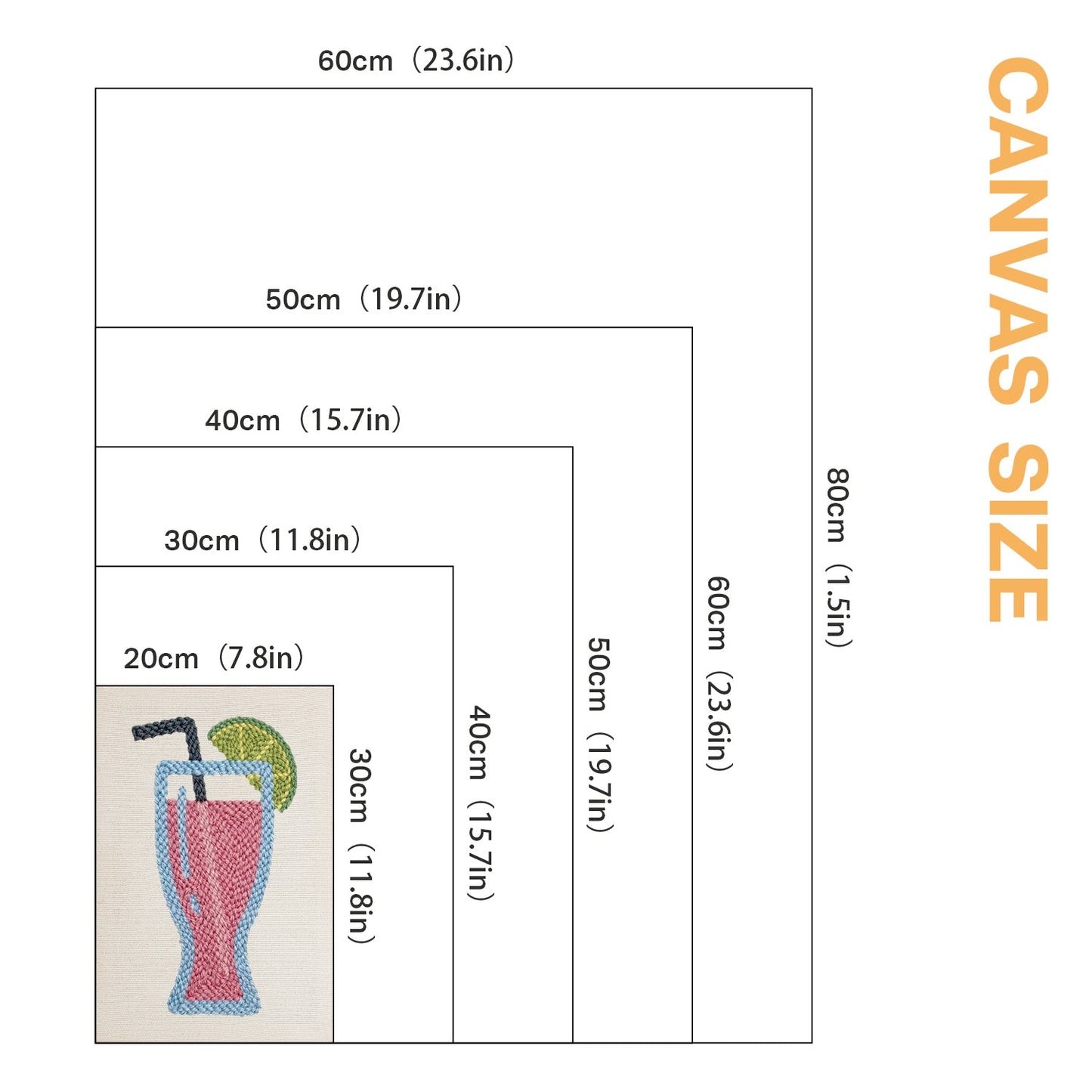 Rosa drink med lime – Punch needle-broderi