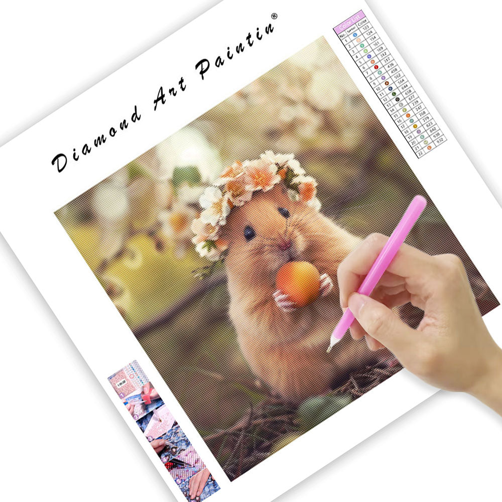 Persikohamster – Diamantmålning