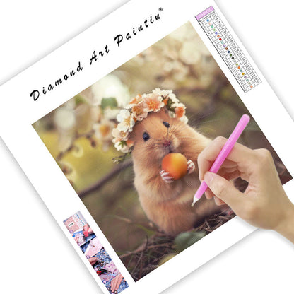 Persikohamster – Diamantmålning