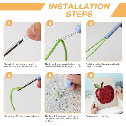 Rött äpple – Punch needle-broderi