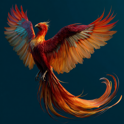 Karmosinröd fenix – Diamantmålning