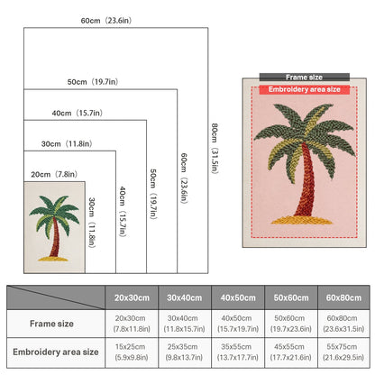 Färgstark palm – Punch needle-broderi