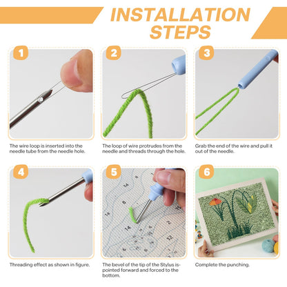 Färgstark växt – Punch needle-broderi