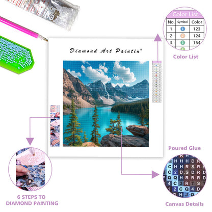 Turkos sjö i Banff – Diamantmålning