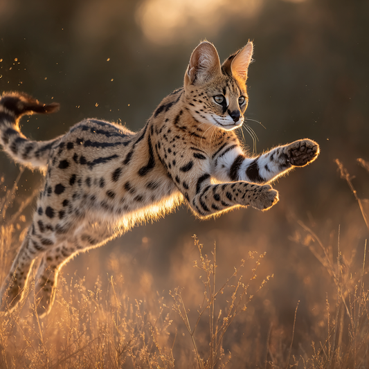 Hoppande serval – Diamantmålning
