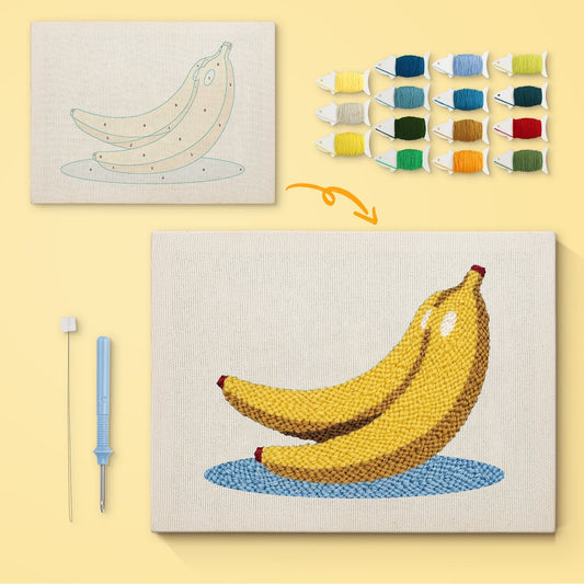 Bananbroderi – Punch needle-broderi