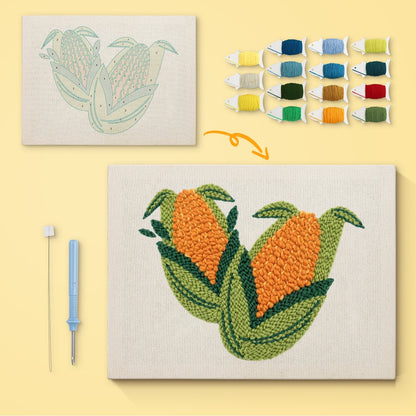 Majskolv – Punch needle-broderi